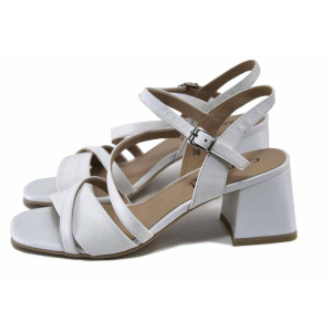 Бели дамски сандали, естествена кожа - ежедневни обувки за лятото N 100024224