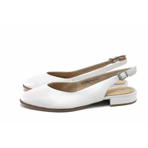 Бели анатомични дамски сандали, естествена кожа - всекидневни обувки за пролетта и лятото N 100024347