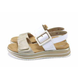 Бели дамски сандали, естествена кожа - всекидневни обувки за лятото N 100024351