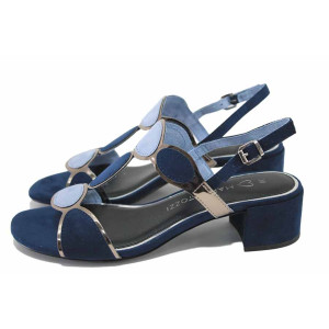 Сини дамски сандали, текстилна материя - ежедневни обувки за лятото N 100024460