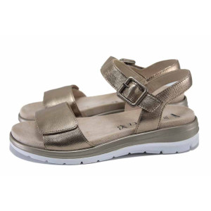 Бежови дамски сандали, естествена кожа - ежедневни обувки за лятото N 100024467