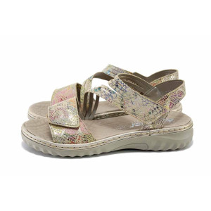 Бежови дамски сандали, естествена кожа - всекидневни обувки за лятото N 100024495