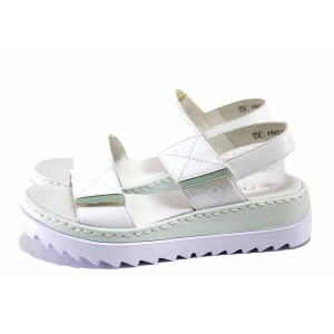 Бели дамски сандали, естествена кожа - всекидневни обувки за лятото N 100024499