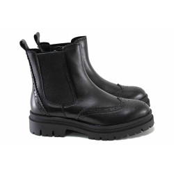 Черни анатомични дамски боти, естествена кожа - ежедневни обувки за есента и зимата N 100024612