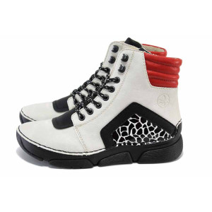 Светлобежови дамски боти, здрава еко-кожа - спортни обувки за есента и зимата N 100024657