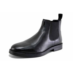 Черни мъжки анатомични боти, естествена кожа - всекидневни обувки за есента и зимата N 100024724
