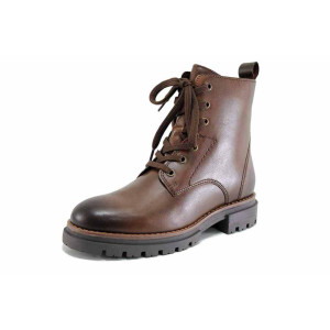 Кафяви анатомични дамски боти, естествена кожа - всекидневни обувки за есента и зимата N 100024726