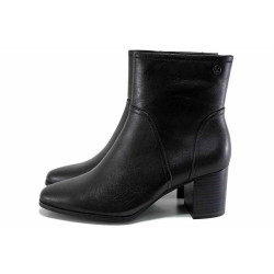 Черни анатомични дамски боти, естествена кожа - ежедневни обувки за есента и зимата N 100024735