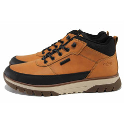 Кафяви мъжки боти, здрава еко-кожа - всекидневни обувки за есента и зимата N 100024890