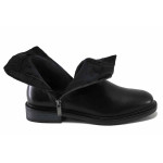 Черни дамски боти, естествена кожа и еко-кожа - ежедневни обувки за есента и зимата N 100024947