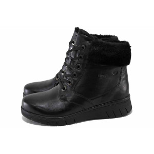 Черни дамски боти, естествена кожа - всекидневни обувки за есента и зимата N 100024987