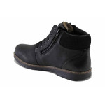 Черни мъжки боти, естествена кожа - ежедневни обувки за есента и зимата N 100025037
