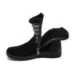 Черни дамски боти, естествен велур - ежедневни обувки за есента и зимата N 100025039