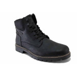 Черни мъжки боти, естествена кожа - всекидневни обувки за есента и зимата N 100035041
