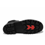 Черни мъжки боти, естествена кожа - всекидневни обувки за есента и зимата N 100035041