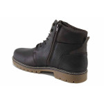 Кафяви мъжки боти, естествена кожа - ежедневни обувки за есента и зимата N 100035042