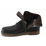 Кафяви мъжки боти, естествена кожа - ежедневни обувки за есента и зимата N 100035042