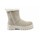 Бежови дамски боти, естествена кожа - всекидневни обувки за есента и зимата N 100035049