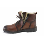 Кафяви мъжки боти, естествена кожа - всекидневни обувки за есента и зимата N 100025051