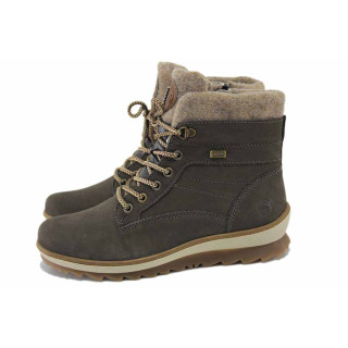 Сиви дамски боти, естествена кожа - ежедневни обувки за есента и зимата N 100025052