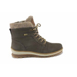 Сиви дамски боти, естествена кожа - ежедневни обувки за есента и зимата N 100025052