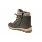 Сиви дамски боти, естествена кожа - ежедневни обувки за есента и зимата N 100025052