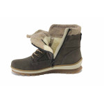 Сиви дамски боти, естествена кожа - ежедневни обувки за есента и зимата N 100025052