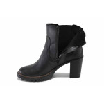 Черни дамски боти, естествена кожа - всекидневни обувки за есента и зимата N 100025064