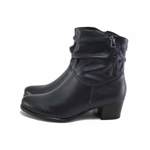 Сини дамски боти, естествена кожа - всекидневни обувки за есента и зимата N 100025091