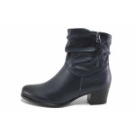 Сини дамски боти, естествена кожа - всекидневни обувки за есента и зимата N 100025091