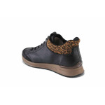 Черни спортни дамски обувки, здрава еко-кожа - всекидневни обувки за есента и зимата N 100025093