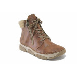 Кафяви дамски боти, здрава еко-кожа - спортни обувки за есента и зимата N 100025094