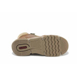 Кафяви дамски боти, здрава еко-кожа - спортни обувки за есента и зимата N 100025094