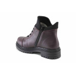 Винени дамски боти, еко-кожа и текстилна материя - ежедневни обувки за есента и зимата N 100025095