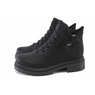 Черни дамски боти, еко-кожа и текстилна материя - всекидневни обувки за есента и зимата N 100025096