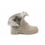 Бежови дамски боти, здрава еко-кожа - всекидневни обувки за есента и зимата N 100025098