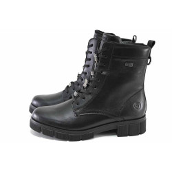 Черни дамски боти, здрава еко-кожа - ежедневни обувки за есента и зимата N 100025099