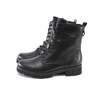 Черни дамски боти, здрава еко-кожа - ежедневни обувки за есента и зимата N 100025099