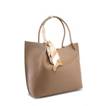 Кафява дамска чанта, здрава еко-кожа - удобство и стил за пролетта и лятото N 100025283