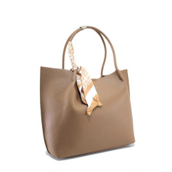 Кафява дамска чанта, здрава еко-кожа - удобство и стил за пролетта и лятото N 100025283