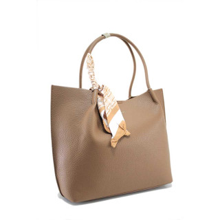 Кафява дамска чанта, здрава еко-кожа - удобство и стил за пролетта и лятото N 100025283