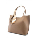 Кафява дамска чанта, здрава еко-кожа - удобство и стил за пролетта и лятото N 100025283