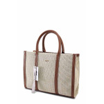 Бежова дамска чанта, здрава еко-кожа - удобство и стил за пролетта и лятото N 100025285