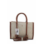 Бежова дамска чанта, здрава еко-кожа - удобство и стил за пролетта и лятото N 100025285