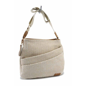 Бежова дамска чанта, здрава еко-кожа - удобство и стил за пролетта и лятото N 100025286