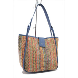 Светлосиня дамска чанта, здрава еко-кожа - удобство и стил за пролетта и лятото N 100025284