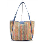 Светлосиня дамска чанта, здрава еко-кожа - удобство и стил за пролетта и лятото N 100025284