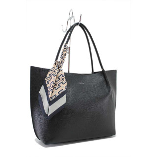 Черна дамска чанта, здрава еко-кожа - удобство и стил за пролетта и лятото N 100025282