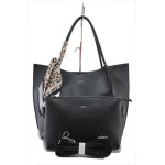 Черна дамска чанта, здрава еко-кожа - удобство и стил за пролетта и лятото N 100025282