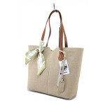 Бежова дамска чанта, здрава еко-кожа - удобство и стил за пролетта и лятото N 100025280